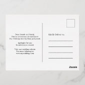 Minimalistischer neuer Plan Hochzeit ändern das Da Folie Einladungspostkarte (Rückseite)