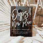 Minimalistischer neuer Plan Hochzeit Foto ändern d Ankündigungspostkarte<br><div class="desc">Hoppla! Neuer Plan,  Modernes,  lustiges lässiges Skript Hochzeit-Foto ändern das Datum mit einer handgeschriebenen Stil Typografie,  alle Farben sind bearbeitbar,  mit einfachen und minimalistischen weißen Text auf schwarzen Overlay,  um die Verschiebung Ihrer Hochzeit und neue Pläne bekannt geben</div>