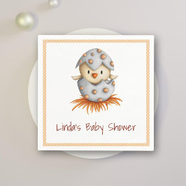 Minimalistischer neutraler Baby-Bird mit Babydusch Serviette