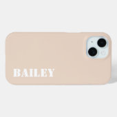 Minimalistischer neutraler Beige-Individuelle Name Case-Mate iPhone Hülle (Rückseite (Horizontal))