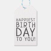 Minimalistischer neutraler Geburtstag Geschenkanhänger (Vorderseite)