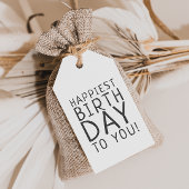 Minimalistischer neutraler Geburtstag Geschenkanhänger
