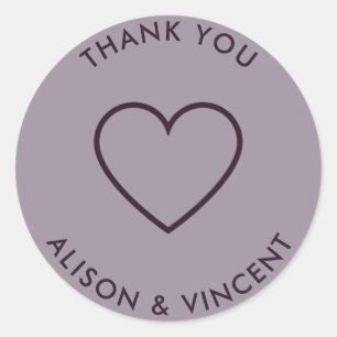 Minimalistischer neutraler Lavender Wedding Vielen Runder Aufkleber