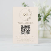 Minimalistischer neutraler QR-Code für Monogramm Begleitkarte (Stehend Vorderseite)