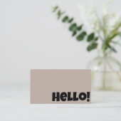 Minimalistischer neutraler QR-Code Hello Boho Retr Visitenkarte (Stehend Vorderseite)