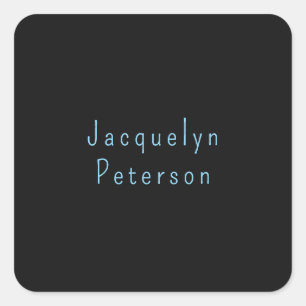 Minimalistischer neutraler schwarzer Elegant Moder Quadratischer Aufkleber