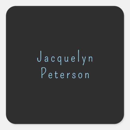 Minimalistischer neutraler schwarzer Elegant Moder Quadratischer Aufkleber (Vorderseite)