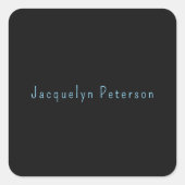 Minimalistischer neutraler schwarzer Elegant Moder Quadratischer Aufkleber (Vorderseite)