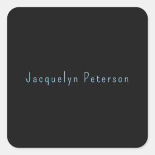 Minimalistischer neutraler schwarzer Elegant Moder Quadratischer Aufkleber