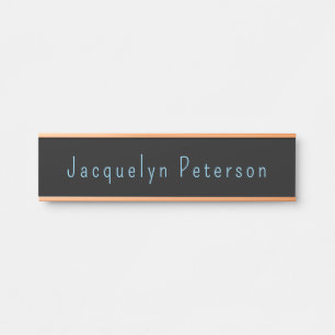 Minimalistischer neutraler schwarzer Elegant Moder Türschild