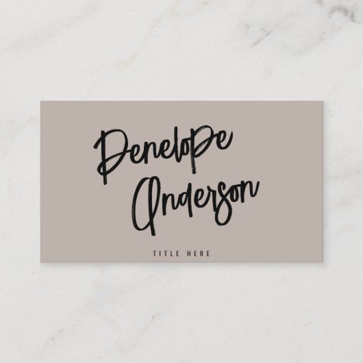 Minimalistischer neutraler Taupe Boho Chic QR Code Visitenkarte (Vorderseite)