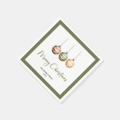 Minimalistischer neutraler Weihnachtsbaum Personal Serviette (Ecke)