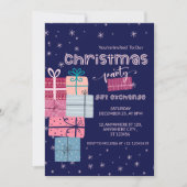 Minimalistischer Niedlicher festlicher farbiger Ge Einladung (Vorderseite)