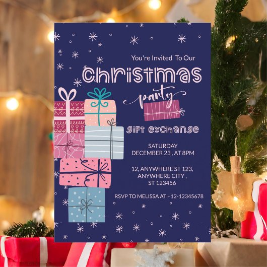 Minimalistischer Niedlicher festlicher farbiger Ge Einladung