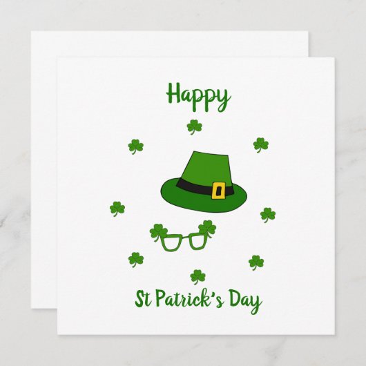 Minimalistischer Niedlicher Happy St Patrick's Day (Vorne/Hinten)