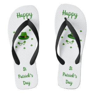Minimalistischer Niedlicher Happy St Patrick's Day Badesandalen
