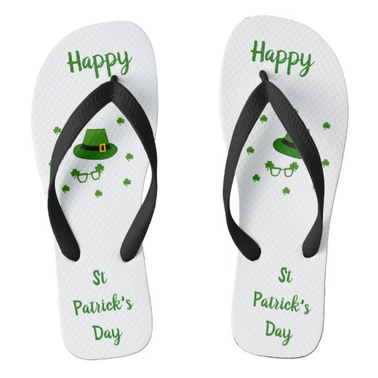 Minimalistischer Niedlicher Happy St Patrick's Day Badesandalen (Fußbett)
