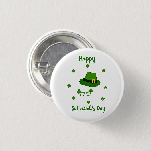 Minimalistischer Niedlicher Happy St Patrick's Day Button (Vorne & Hinten)