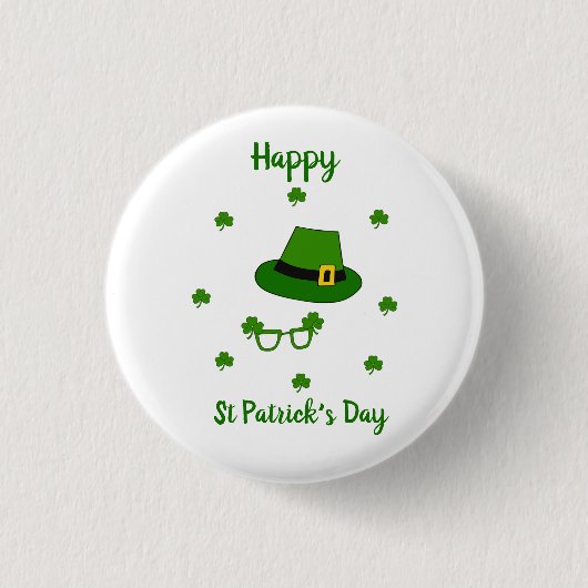 Minimalistischer Niedlicher Happy St Patrick's Day Button (Vorderseite)