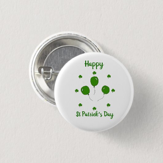 Minimalistischer Niedlicher Happy St Patrick's Day Button (Vorne & Hinten)