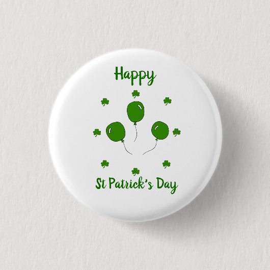 Minimalistischer Niedlicher Happy St Patrick's Day Button (Vorderseite)