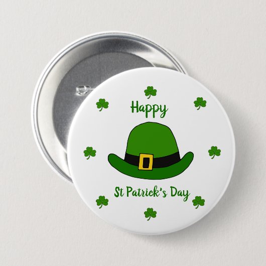Minimalistischer Niedlicher Happy St Patrick's Day Button (Vorne & Hinten)