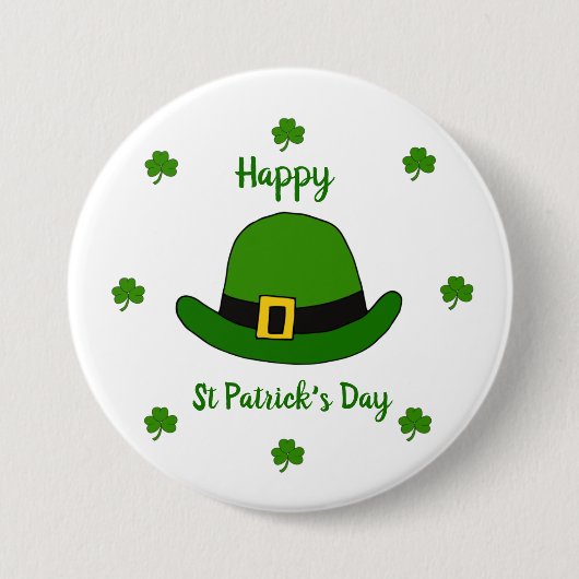 Minimalistischer Niedlicher Happy St Patrick's Day Button (Vorderseite)