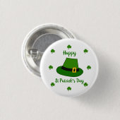 Minimalistischer Niedlicher Happy St Patrick's Day Button (Vorne & Hinten)