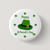 Minimalistischer Niedlicher Happy St Patrick's Day Button (Vorderseite)