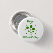 Minimalistischer Niedlicher Happy St Patrick's Day Button (Vorne & Hinten)