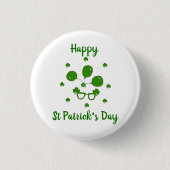 Minimalistischer Niedlicher Happy St Patrick's Day Button (Vorderseite)