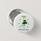 Minimalistischer Niedlicher Happy St Patrick's Day Button (Vorne & Hinten)