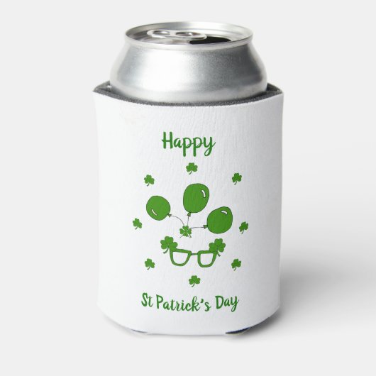 Minimalistischer Niedlicher Happy St Patrick's Day Dosenkühler (Kanne Rückseite)