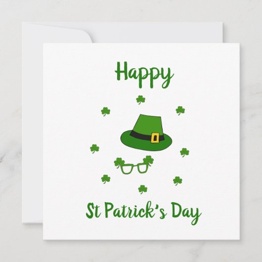 Minimalistischer Niedlicher Happy St Patrick's Day Einladung (Vorderseite)