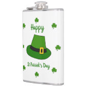 Minimalistischer Niedlicher Happy St Patrick's Day Flachmann (Links)
