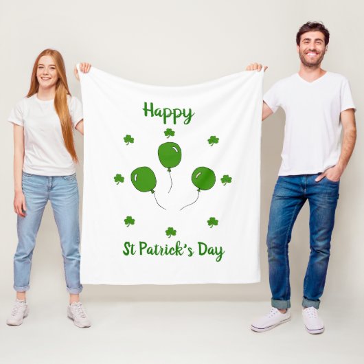 Minimalistischer Niedlicher Happy St Patrick's Day Fleecedecke (Beispiel)