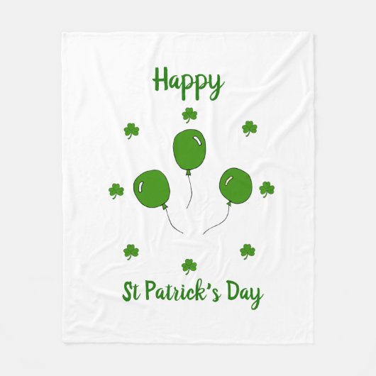 Minimalistischer Niedlicher Happy St Patrick's Day Fleecedecke (Vorderseite)