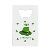 Minimalistischer Niedlicher Happy St Patrick's Day Geldbeutel Flaschenöffner (Vorderseite)