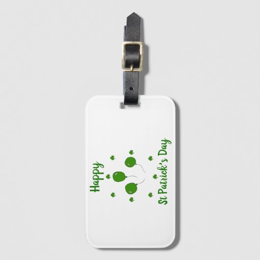 Minimalistischer Niedlicher Happy St Patrick's Day Gepäckanhänger (Vorderseite Vertikal)
