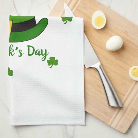 Minimalistischer Niedlicher Happy St Patrick's Day Geschirrtuch (Viertel Falte)