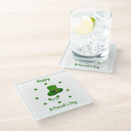 Minimalistischer Niedlicher Happy St Patrick's Day Glasuntersetzer