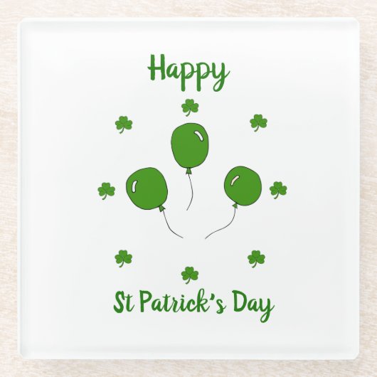 Minimalistischer Niedlicher Happy St Patrick's Day Glasuntersetzer (Vorderseite)