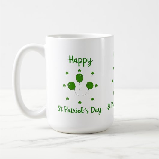 Minimalistischer Niedlicher Happy St Patrick's Day Kaffeetasse (Links)