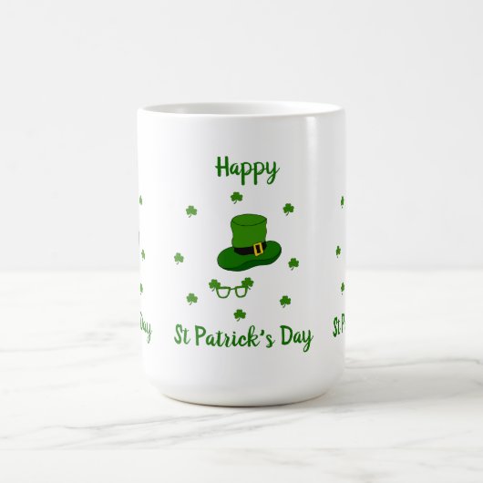 Minimalistischer Niedlicher Happy St Patrick's Day Kaffeetasse (Mittel)