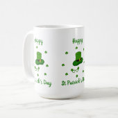 Minimalistischer Niedlicher Happy St Patrick's Day Kaffeetasse (Vorderseite Links)