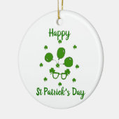 Minimalistischer Niedlicher Happy St Patrick's Day Keramik Ornament (Links)