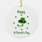 Minimalistischer Niedlicher Happy St Patrick's Day Keramik Ornament (Vorne)