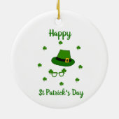 Minimalistischer Niedlicher Happy St Patrick's Day Keramik Ornament (Hinten)
