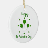 Minimalistischer Niedlicher Happy St Patrick's Day Keramik Ornament (Rechts)