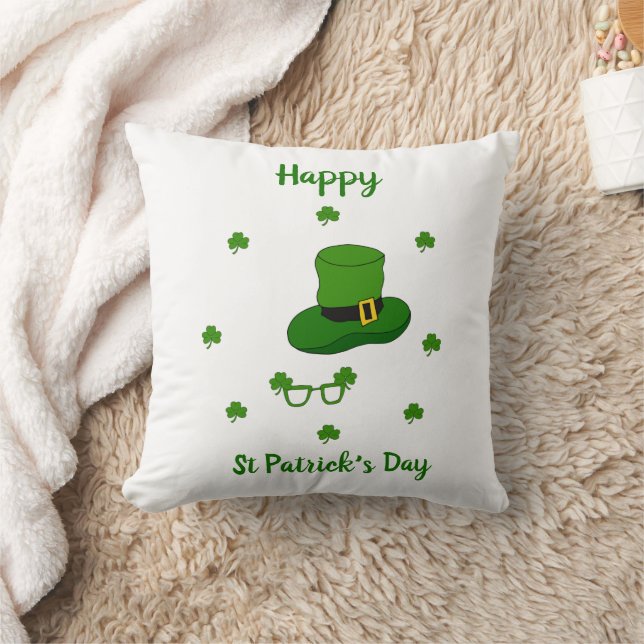 Minimalistischer Niedlicher Happy St Patrick's Day Kissen (Decke)